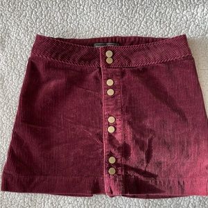 Abercrombie and Fitch burgundy miniskirt corduroy